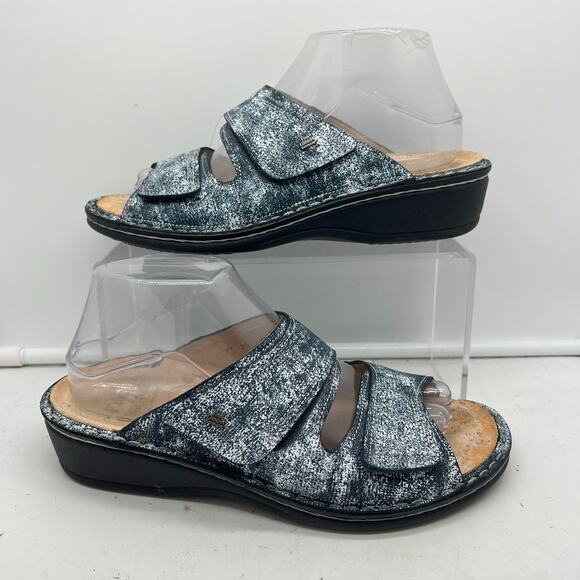 Finn Comfort Sandals Womens 39 D US 8.5 Jamaika Slide Strap Silver - Picture 1 of 8